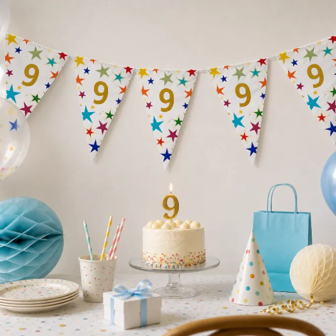 Vlaggenlijn Sterren 9 jaar - 6 meter