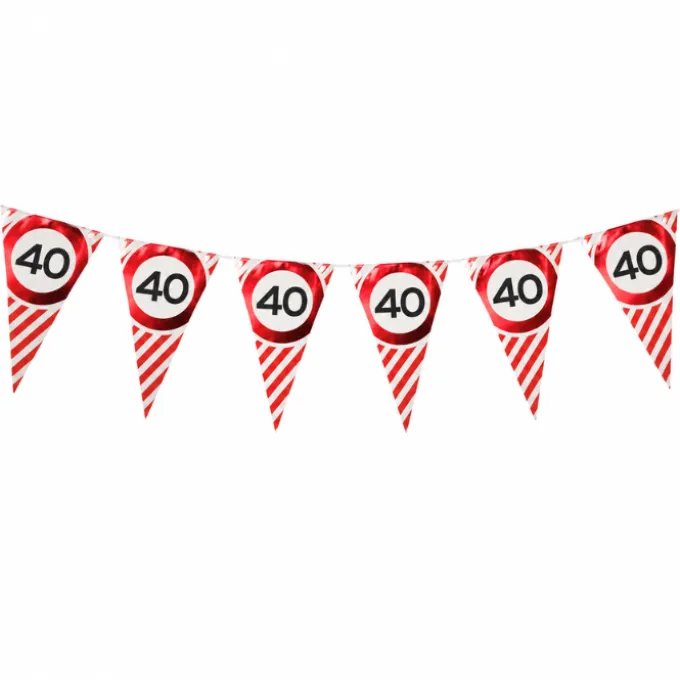 Vlaggenlijn verkeersbord 40 jaar - 3m