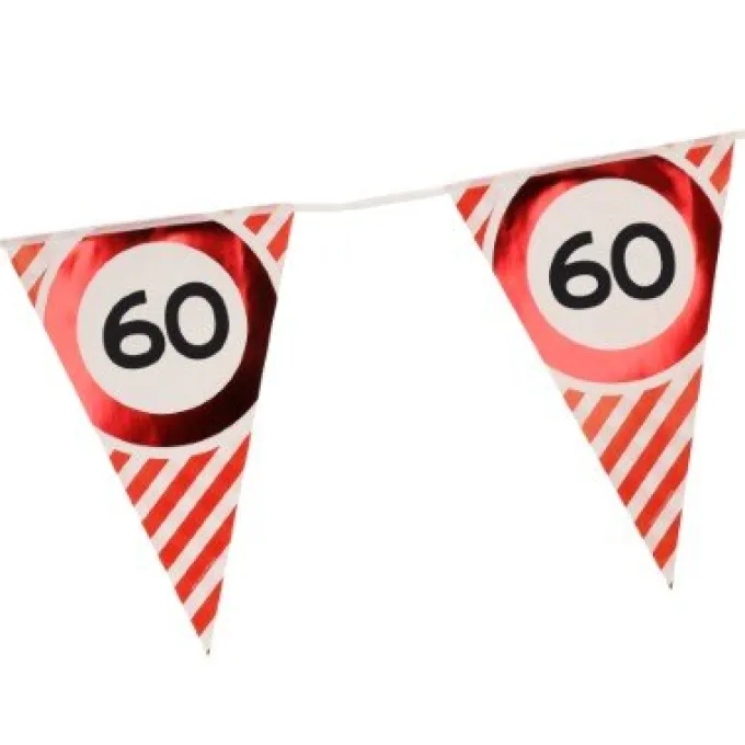 Vlaggenlijn verkeersbord 60 jaar - 3m
