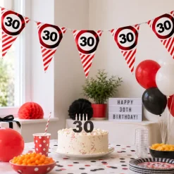 Vlaggenlijn verkeersbord 30 jaar - 3m