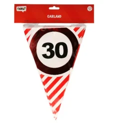 Vlaggenlijn verkeersbord 30 jaar - 3m