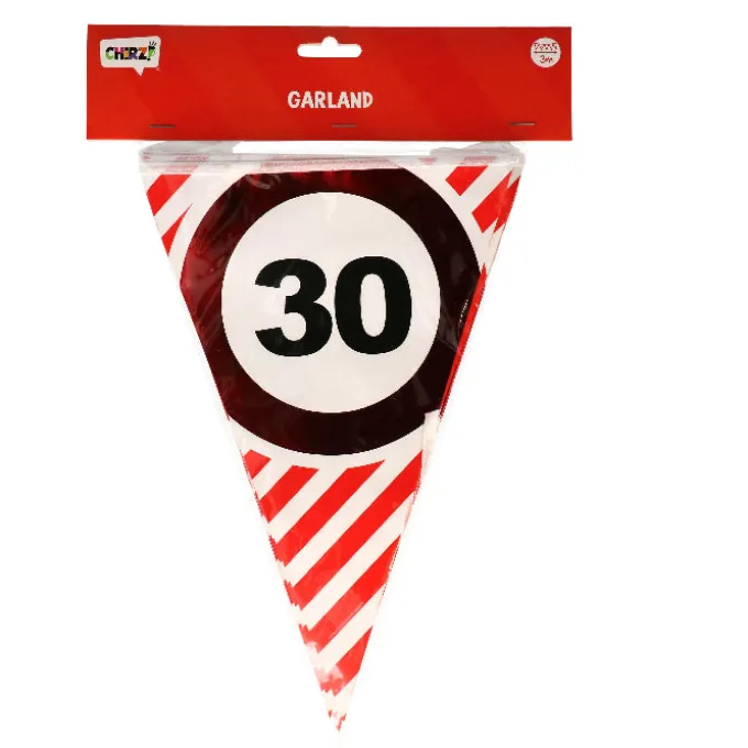 Vlaggenlijn verkeersbord 30 jaar - 3m