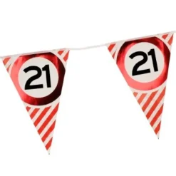 Vlaggenlijn verkeersbord 21 jaar - 3m