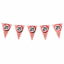 Vlaggenlijn verkeersbord 21 jaar - 3m