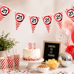 Vlaggenlijn verkeersbord 21 jaar - 3m