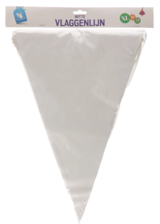 Vlaggenlijn wit XL - 10m (18 vlaggen)