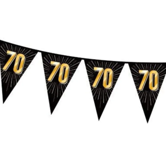 Vlaggenlijn zwart/goud 70 jaar - 5m
