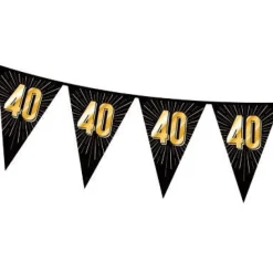 Vlaggenlijn zwart/goud 40 jaar - 5m
