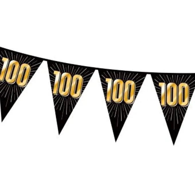 Vlaggenlijn zwart/goud 100 jaar - 5m