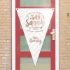 Vlag Sarah 50 jaar wit/roze