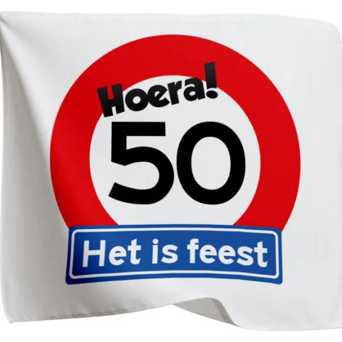 Vlag verkeersbord 50 jaar - 95 x 95cm