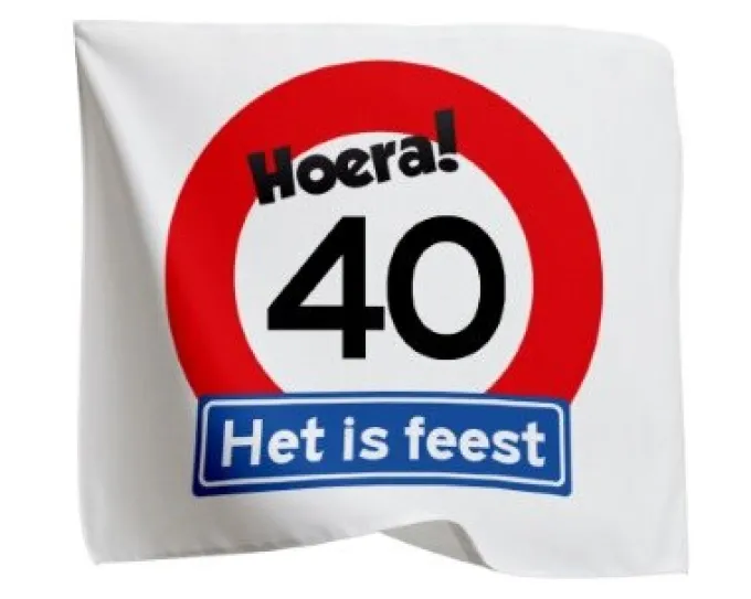 Vlag verkeersbord 40 jaar - 95 x 95cm