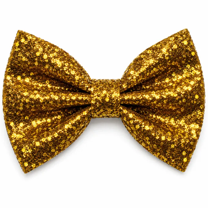 Vlinderdas glitter goud