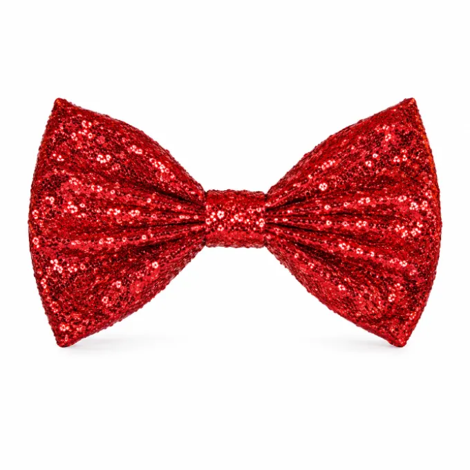 Vlinderdas glitter rood