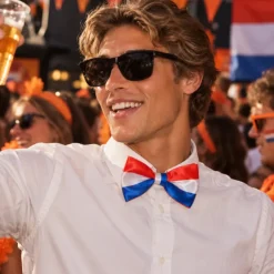 Vlinderdas Holland rood/wit/blauw