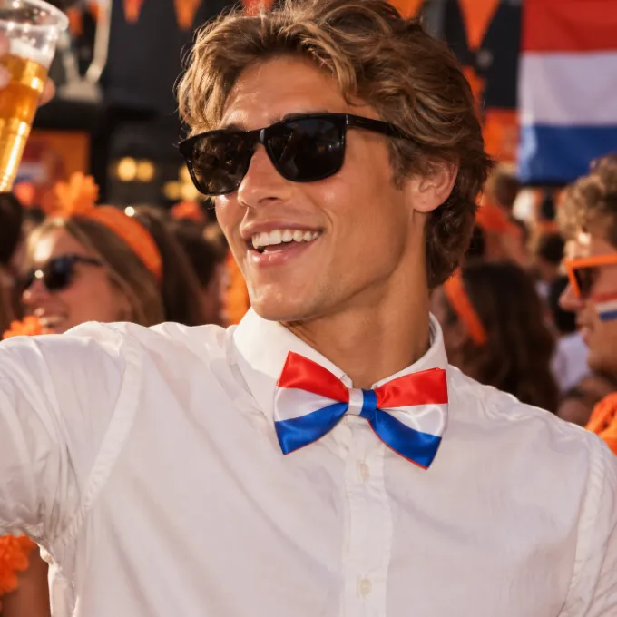 Vlinderdas Holland rood/wit/blauw