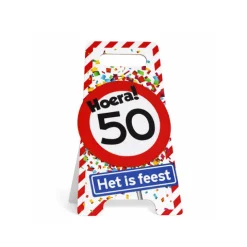 Vloerbord verkeersbord Hoera 50 jaar