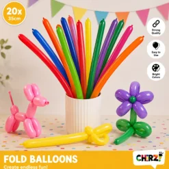 Vouwballonnen meerkleurig - 25 stuks