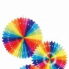 Waaiers papier regenboog - 3 stuks