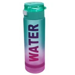Waterfles met silliconen ring groen/roze