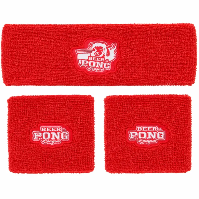 Zweetbandjes beer pong rood 3 stuks