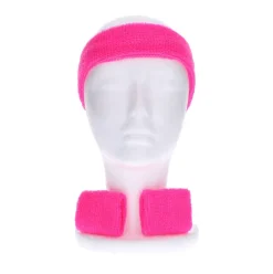 Zweetband set neon roze